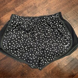 Nike Women's Black and White Star Athletic Shorts